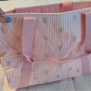 Pink Striped Tote Bag